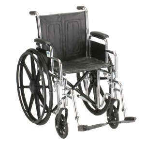 WHEELCHAIR- 18in. WITH DETACHABLE FULL ARM & ELEVATING LEG RESTS