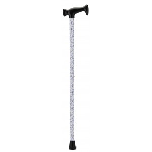 CANE T-GRIP WHITE WITH BLUE FWRS